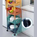 Rak Penyimpanan Dapur Keranjang Lantai Organizer Rolling Basket